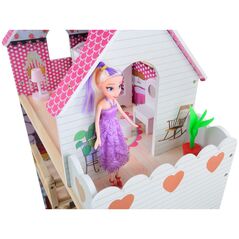 Ξύλινο σπίτι για κούκλες Funfit με φωτισμό LED RGB + 2 κούκλες (3046)