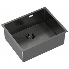 Νεροχύτης GraniteQ Quadron | ANTHONY | ανοξείδωτος νεροχύτης κουζίνας ΓΡΑΦΙΤ PVD | διαστάσεις: 54 x 44 x 19 cm | 1-θέσιος εντοιχισμένος | βάση ντουλαπιού: από 60 cm