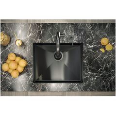 Νεροχύτης GraniteQ Quadron | ANTHONY | ανοξείδωτος νεροχύτης κουζίνας ΓΡΑΦΙΤ PVD | διαστάσεις: 54 x 44 x 19 cm | 1-θέσιος εντοιχισμένος | βάση ντουλαπιού: από 60 cm