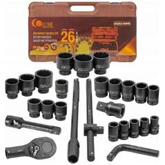 Σετ εργαλείων κρούσης 26 τεμ. 3/4" (17-50mm) και 1" (55-65mm) (12-γωνιακά)