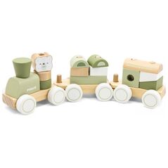 Viga Toys Πράσινο Τρένο με Βαγόνια Κύβοι Lumarko!