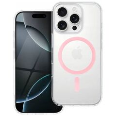 Drop Glue Colorful Ring Mag Cover συμβατό με MagSafe ταιριάζει στο IPHONE 16 ροζ