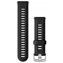 Λουράκι καρπού από καουτσούκ Garmin - σειρά Forerunner 955 (μαύρο / ασημένια αγκράφα) (010-11251-3U)