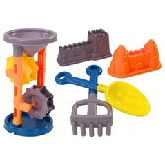 LeanToys Σετ Για Άμμο Μύλος Φτυάρι Τσουγκράνα Καλούπια Πορτοκαλί