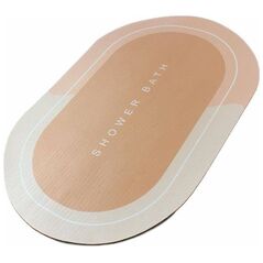 Aptel Οβάλ Αντιολισθητικό Χαλάκι Μπάνιου 60x40cm καφέ AG946A