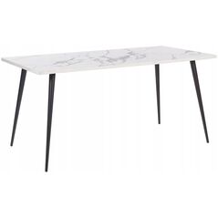 Beliani Τραπέζι τραπεζαρίας 160 x 80 εκ. εφέ μαρμάρου λευκό-μαύρο SANTIAGO Lumarko!