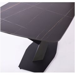 Beliani Τραπέζι τραπεζαρίας 160 x 80 εκ. εφέ μαρμάρου λευκό-μαύρο SANTIAGO Lumarko!