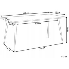 Beliani Τραπέζι τραπεζαρίας 160 x 80 εκ. εφέ μαρμάρου λευκό-μαύρο SANTIAGO Lumarko!