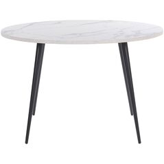Beliani Stół do jadalni okrągły ⌀ 120 cm efekt marmuru biało-czarny ODEON