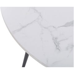 Beliani Stół do jadalni okrągły ⌀ 120 cm efekt marmuru biało-czarny ODEON