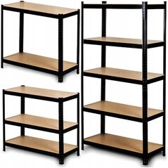 Funfit Μεταλλική Ραφιέρα Αποθήκης 180x90x40 cm μαύρη