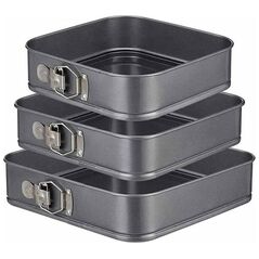 Σετ 3 ΦΟΡΜΕΣ ΤΟΥΡΤΑΣ για Ψήσιμο κέικ 24,26,28cm μαύρες AG670C