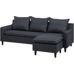 Γωνιακός καναπές διπλής όψης σκούρο γκρι ELVENES της Beliani