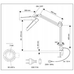 Επιτραπέζιο φωτιστικό Maul MAUL LED Lupenleuchte Viso με σφιγκτήρα μαύρο