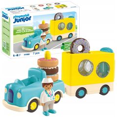 Playmobil PLAYMOBIL 71702 Junior: Crazy Donut Truck with Stacking and Sorting Function, Construction Toy