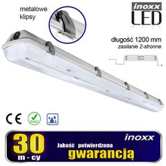 Nvox Βιομηχανικό φωτιστικό στεγανό ip65 led 2x120cm t8 g13 με τροφοδοσία και από τις δύο πλευρές