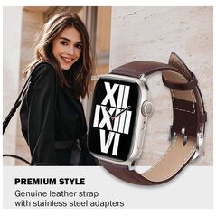 Crong Crong Noble Band - Λουράκι από φυσικό δέρμα για Apple Watch 42/44/45/49 mm (Espresso)