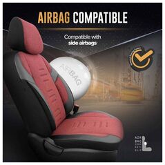 Σετ καλυμμάτων καθισμάτων αυτοκινήτου OTOM THRONE 103 RED 3-ZIP