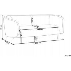 Τριθέσιος καναπές με ταπετσαρία σε μπεζ-γκρι LOEN Lumarko!