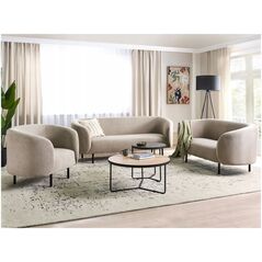 Τριθέσιος καναπές με ταπετσαρία σε μπεζ-γκρι LOEN Lumarko!