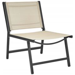 Καρέκλα κήπου MARCEDDI με υποπόδιο Μεταλλική Μπεζ Lumarko!