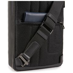 Piquadro Piquadro, Μονόσπαστο, Δέρμα, Σακίδιο, Μαύρο, Μονό Σφεντόνα, Για Άνδρες, 19 x 32 x 8 εκ Για Άνδρες