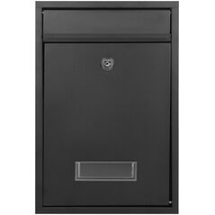 Γραμματοκιβώτιο Orno BALI από γαλβανισμένο χάλυβα, μικρό με θήκη για κάρτες, χρώμα μαύρο