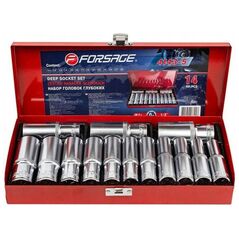 Forsage Σετ βαθιών καρυδιών 1/2" 14 τεμ. (11-30mm) (6-γωνικά)