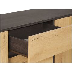 Μπουφές Beliani ανοιχτό ξύλο με μαύρο ELDA