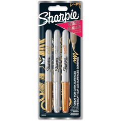 Sharpie Μεταλλικοί Μαρκαδόροι χρυσό ασημί καφέ