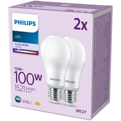 Λάμπα Signify Philips LED κλασική 100W E27 Ψυχρό λευκό 1521lm ματ 2 τεμ P