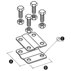 Σταυροειδής σύνδεσμος Elko-Bis 4-οπών 57x57mm γαλβανισμένος
