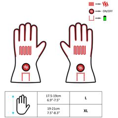Glovii Θερμαινόμενα, δερμάτινα γάντια σκι, μεγέθη: XL (GS5XL)