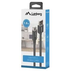 Καλώδιο USB Lanberg USB-A - USB-C 1.8 m Μαύρο (1_816378)