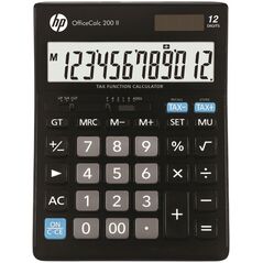 Αριθμομηχανή HP Αριθμομηχανή γραφείου HP-OC 200 II/INT BX, οθόνη 12 ψηφίων, 179x125x30mm, μαύρο