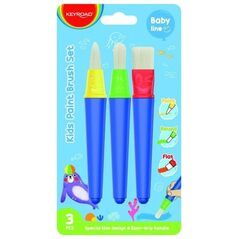 Keyroad Πινέλα για παιδιά KEYROAD, 3 τεμ. επίπεδο, σημειακό, στρογγυλό, blister