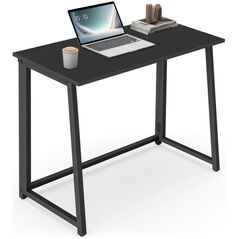 Γραφείο υπολογιστή 80x40 cm μαύρο με ρυθμιζόμενα πόδια για μικρούς χώρους