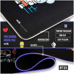 Harry Potter BT21 - Gaming mouse pad / γραφείο XXL με LED φωτισμό (90 x 40 cm)