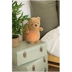 Παιδικό φωτιστικό νυκτός MARRON λούτρινο αρκουδάκι με μπαταρίες, ύψος 27 εκ.