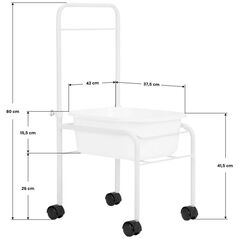 Ντουζιέρα για πεντικιούρ με ρόδες λευκή Activeshop