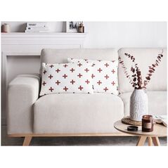 Σετ 2 διακοσμητικά μαξιλάρια VELLEIA Βαμβάκι 50 x 35 cm Λευκό Γεωμετρικό σχέδιο Lumarko!