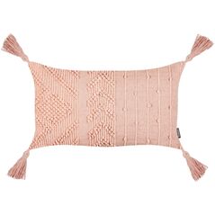 Σετ 2 διακοσμητικών μαξιλαριών VALVARIA Βαμβάκι 30 x 50 cm Ροδακινί Ζιγκ-ζαγκ σχέδιο Lumarko!