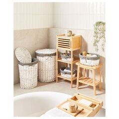 Σετ 5 ψάθινων καλαθιών γκρι VAKARI Lumarko!