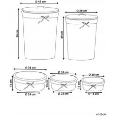 Σετ 5 λευκά ψάθινα καλάθια VAKARI Lumarko!