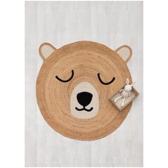 Χαλάκι από γιούτα με αρκουδάκι, Ø 120 cm