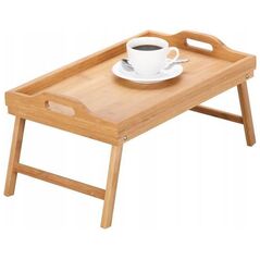 Zeller Πρωινό τραπέζι, μπαμπού δίσκος με πόδια, 50x30 cm, ZELLER