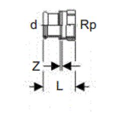 Geberit Σύνδεσμος C-STAHL GW 28mm Rp 1/2" (21807)