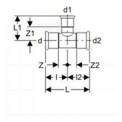 Geberit Μειωτικό ταφ C-STAHL 22 x 15 x 22mm (21206)