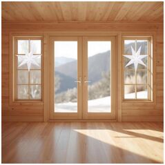 Χάρτινο Αστέρι Διακόσμησης 50CM 7 Ακτίνες Λευκό