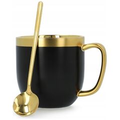 Cup with a spoon Homla SINNES Matt Black, 280 ml